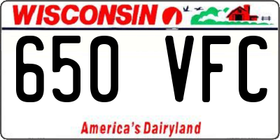 WI license plate 650VFC