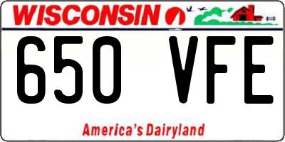 WI license plate 650VFE