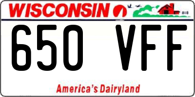 WI license plate 650VFF