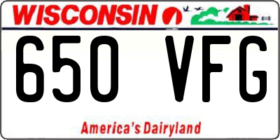 WI license plate 650VFG
