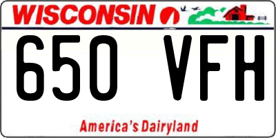 WI license plate 650VFH