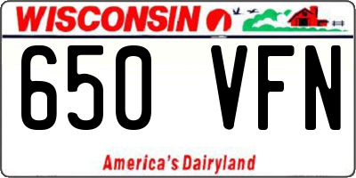 WI license plate 650VFN