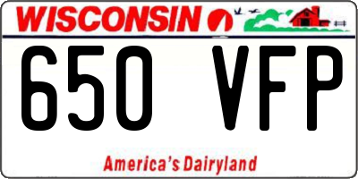 WI license plate 650VFP