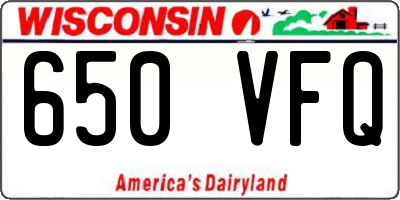 WI license plate 650VFQ