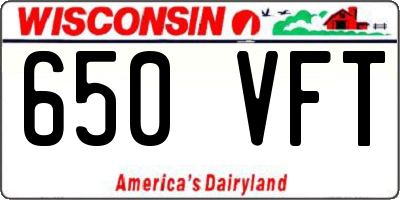 WI license plate 650VFT