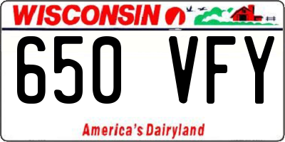 WI license plate 650VFY