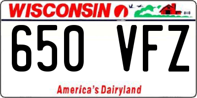 WI license plate 650VFZ