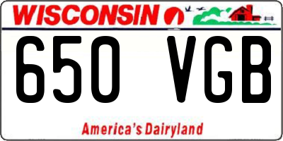 WI license plate 650VGB