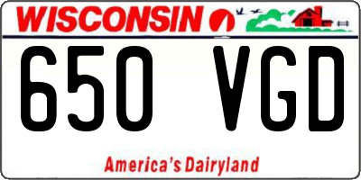 WI license plate 650VGD