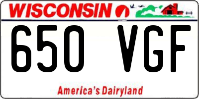 WI license plate 650VGF