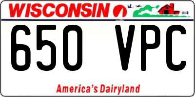 WI license plate 650VPC