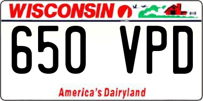 WI license plate 650VPD