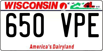 WI license plate 650VPE