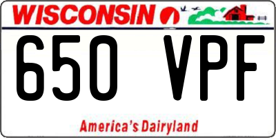 WI license plate 650VPF