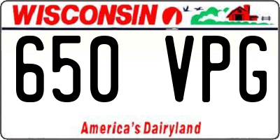 WI license plate 650VPG
