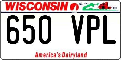 WI license plate 650VPL