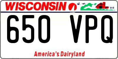 WI license plate 650VPQ