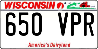 WI license plate 650VPR