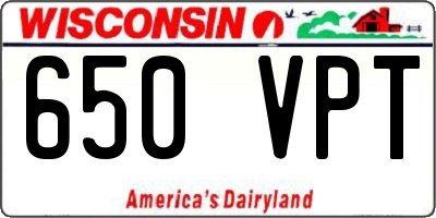 WI license plate 650VPT