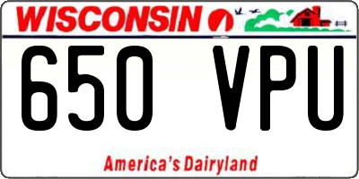 WI license plate 650VPU