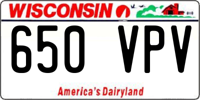 WI license plate 650VPV