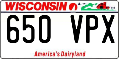 WI license plate 650VPX