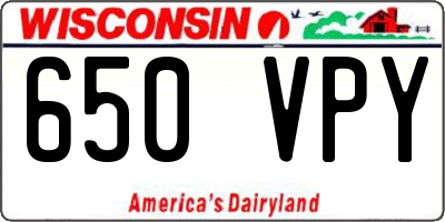 WI license plate 650VPY