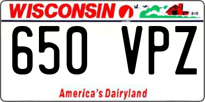 WI license plate 650VPZ