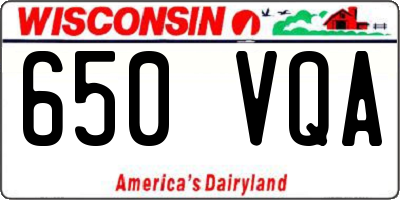 WI license plate 650VQA