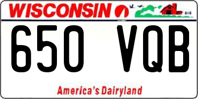 WI license plate 650VQB