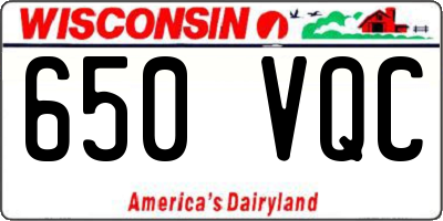 WI license plate 650VQC