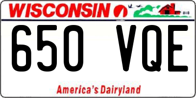 WI license plate 650VQE