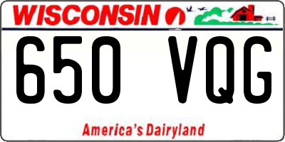 WI license plate 650VQG