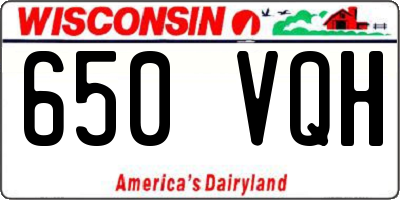 WI license plate 650VQH