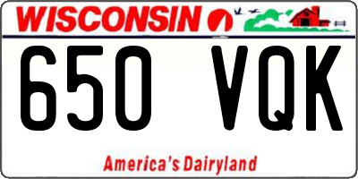 WI license plate 650VQK