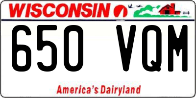 WI license plate 650VQM