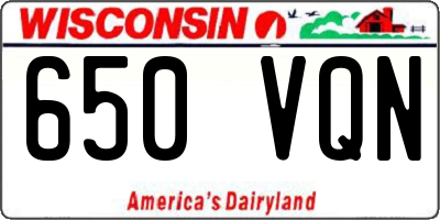 WI license plate 650VQN