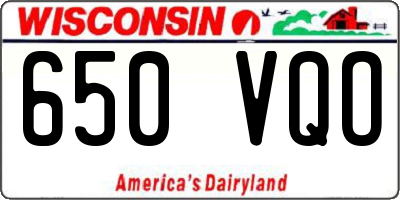 WI license plate 650VQO