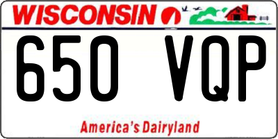 WI license plate 650VQP