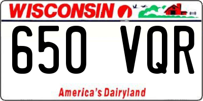WI license plate 650VQR