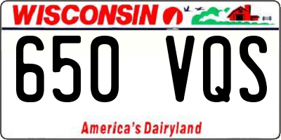 WI license plate 650VQS
