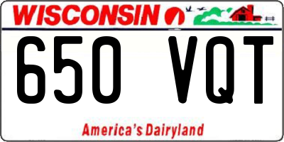 WI license plate 650VQT