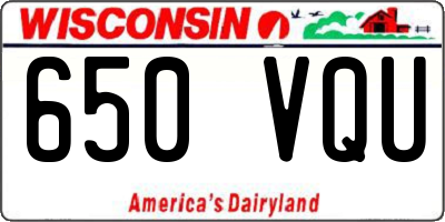 WI license plate 650VQU