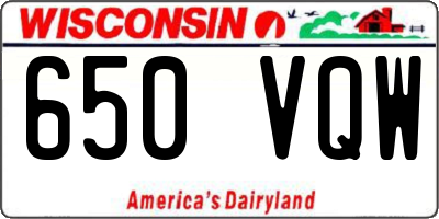 WI license plate 650VQW