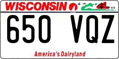 WI license plate 650VQZ