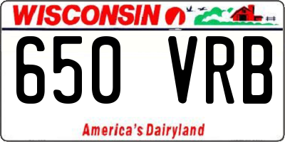 WI license plate 650VRB