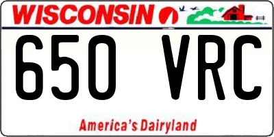 WI license plate 650VRC