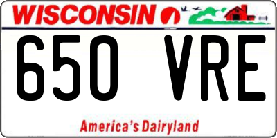 WI license plate 650VRE