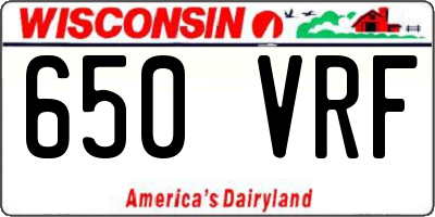 WI license plate 650VRF