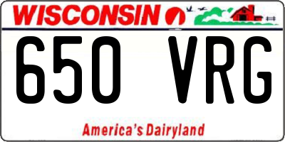 WI license plate 650VRG